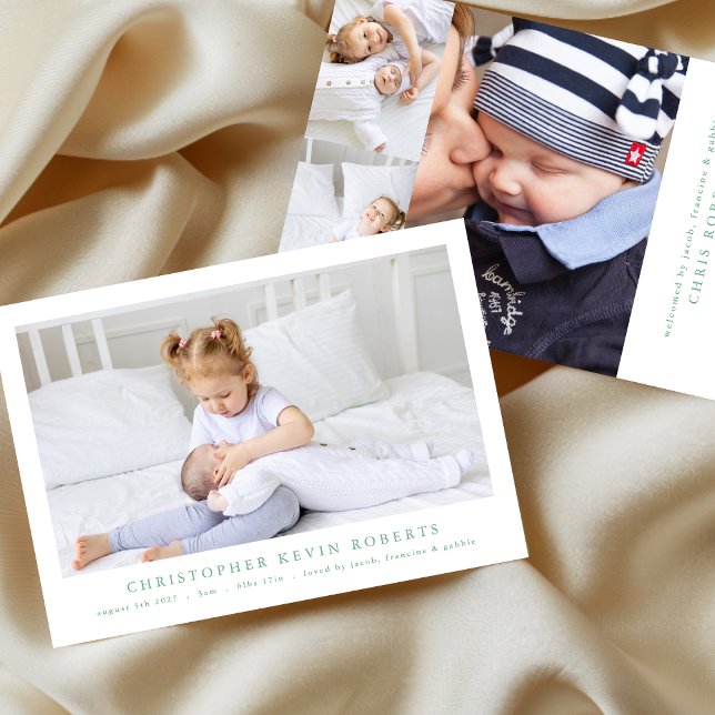 einfache Collage mit minimalem Foto, moderne Gebur Ankündigung (Von Creator hochgeladen)