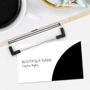 Einfache Colorblock Boutique Black Business Card Begleitkarte