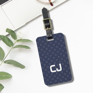 Einfache Coole gestrichelte Monogramm Gepäckanhänger
