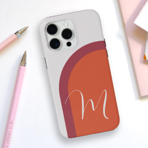 Einfache Coral Magenta Rosa Arche mit Monogramm Case-Mate iPhone Hülle