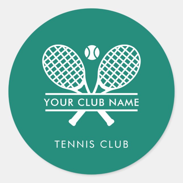Einfache Country Club Name Tennisteam Farbe Runder Aufkleber (Vorderseite)