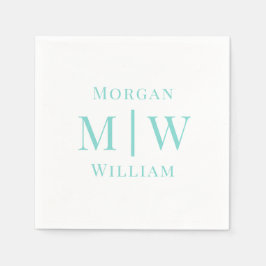 Einfache Couple Wedding 2 Anfangsname VS DIY Farbe Serviette