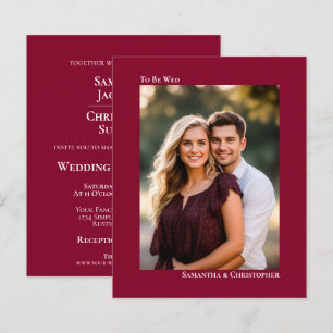 Einfache Cranberry-rote BUDGET-Hochzeitseinladung