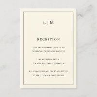 Einfache Cream Monogram Elegante Hochzeit