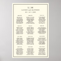 Einfache Cream Monogram Elegante Hochzeit