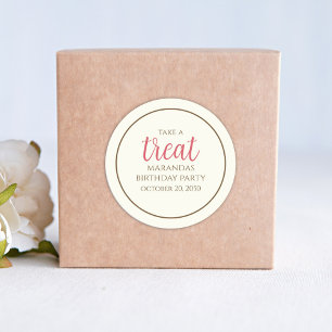 Einfache Cream Whimsical Script Fun Niedliches Par Runder Aufkleber