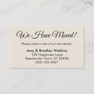 Einfache Creme, die wir übertragen haben Änderung  Begleitkarte