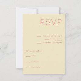 Einfache Creme & Pink Mitte Jahrhundert Moderne Ho RSVP Karte