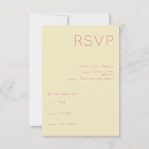 Einfache Creme & Pink Mitte Jahrhundert Moderne Ho RSVP Karte