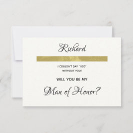 Einfache Creme und Gold werden Sie mein Ehrenmann Einladung