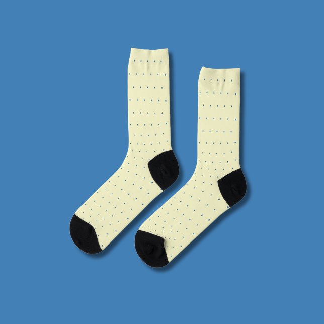 Einfache Creme und helles blaues Polka Dot Muster Socken (Von Creator hochgeladen)