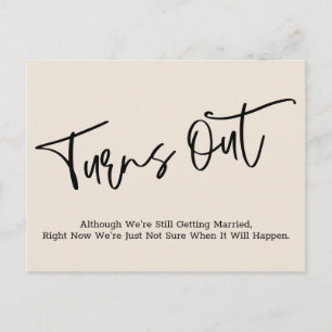 Einfache Creme vertagt Hochzeitsankündigung Postkarte