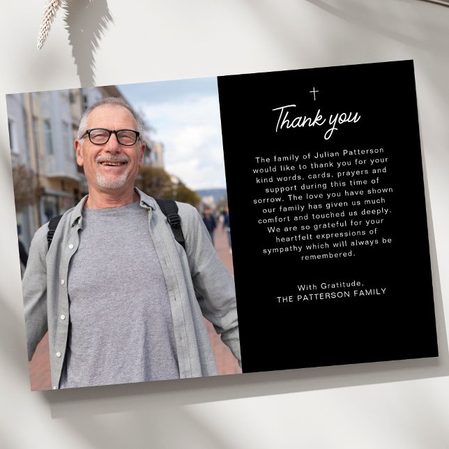 Einfache Cross Foto Beerdigung Dankeschön Karte (Von Creator hochgeladen)