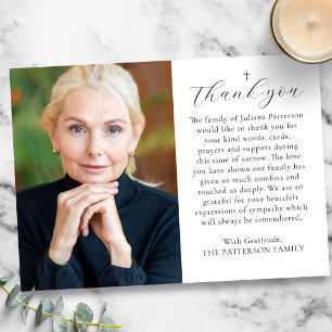 Einfache Cross Foto Download Beerdigung Dankeschön Einladung