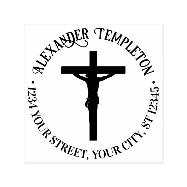 Einfache Crucifixierung Rücksendeadresse über Kreu Permastempel (Design)