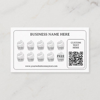 Einfache Cupcake QR Code Bäckerei Geschenk Kaffee  Treuekarte