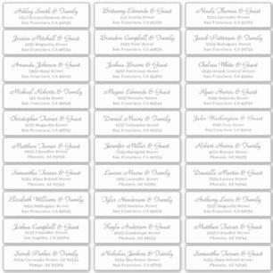 Einfache Cursive Script Wedding Guest Address Aufkleber