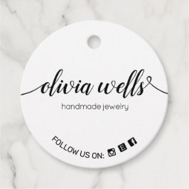 Einfache Custom 2" Round White Signature Hang Tags Geschenkanhänger