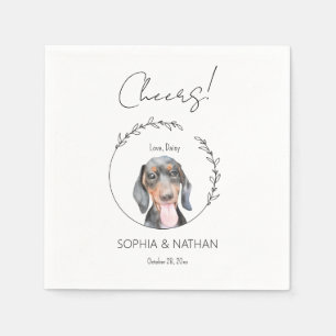 Einfache Dackel Dog Wedding Cocktail Napkins Serviette