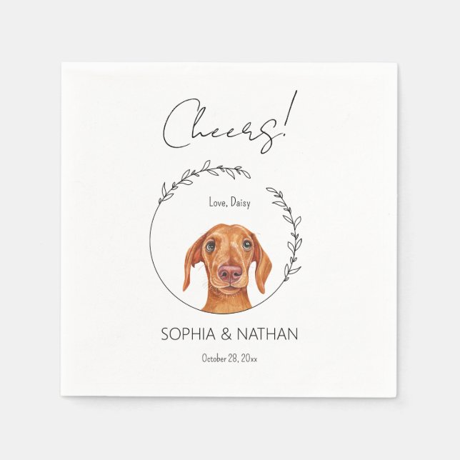 Einfache Dackel Dog Wedding Cocktail Napkins Serviette (Vorderseite)
