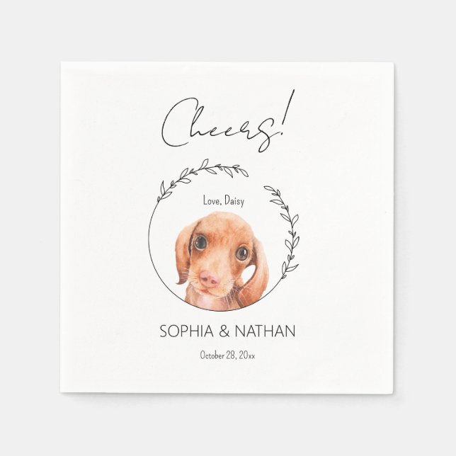 Einfache Dackel Dog Wedding Cocktail Napkins Serviette (Vorderseite)