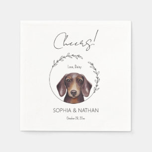 Einfache Dackel Dog Wedding Cocktail Napkins Serviette