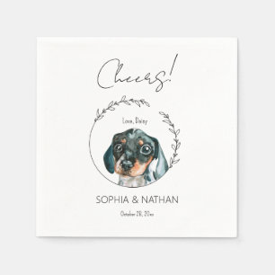 Einfache Dackel Dog Wedding Cocktail Napkins Serviette