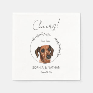 Einfache Dackel Dog Wedding Cocktail Napkins Serviette