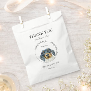 Einfache Dackel Hund Hochzeit Vielen Dank für Ihr Geschenktütchen