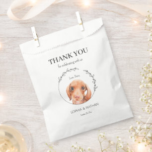 Einfache Dackel Hund Hochzeit Vielen Dank für Ihr Geschenktütchen