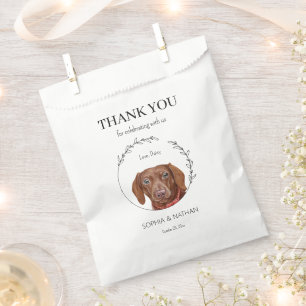 Einfache Dackel Hund Hochzeit Vielen Dank für Ihr Geschenktütchen