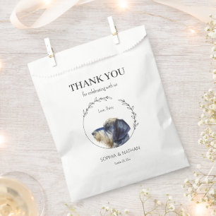 Einfache Dackel Hund Hochzeit Vielen Dank für Ihr Geschenktütchen