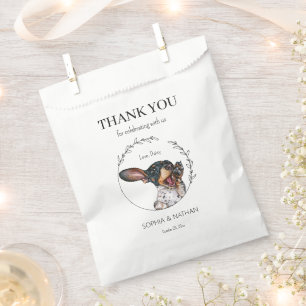 Einfache Dackel Hund Hochzeit Vielen Dank für Ihr Geschenktütchen
