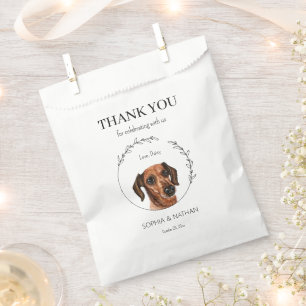 Einfache Dackel Hund Hochzeit Vielen Dank für Ihr Geschenktütchen