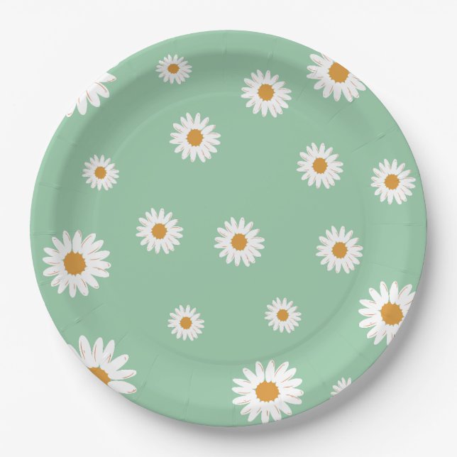 Einfache Daisy Theme Paper-Teller Pappteller (Vorderseite)