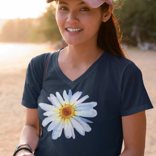 Einfache Daisy Watercolor-Blume T-Shirt