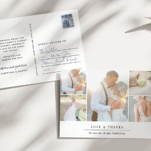 Einfache Dankbarkeit   Hochzeitsfotocollage Vielen Postkarte