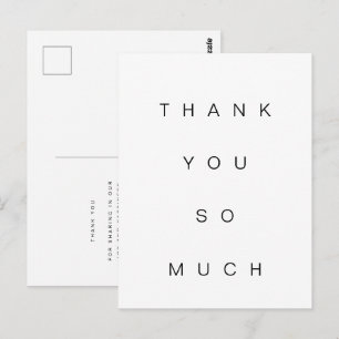 Einfache Danke sehr Flachpostkarte Postkarte