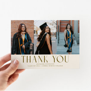Einfache Dankeschön-Cream-Absolventen-Mehrfachfoto Ankündigung
