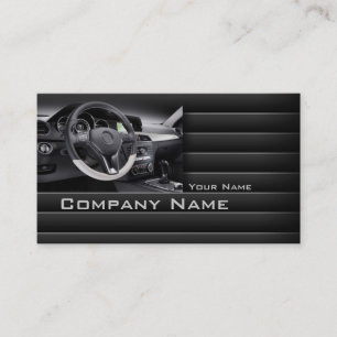 Einfache Dark Car Interieur Panel Business Card Visitenkarte