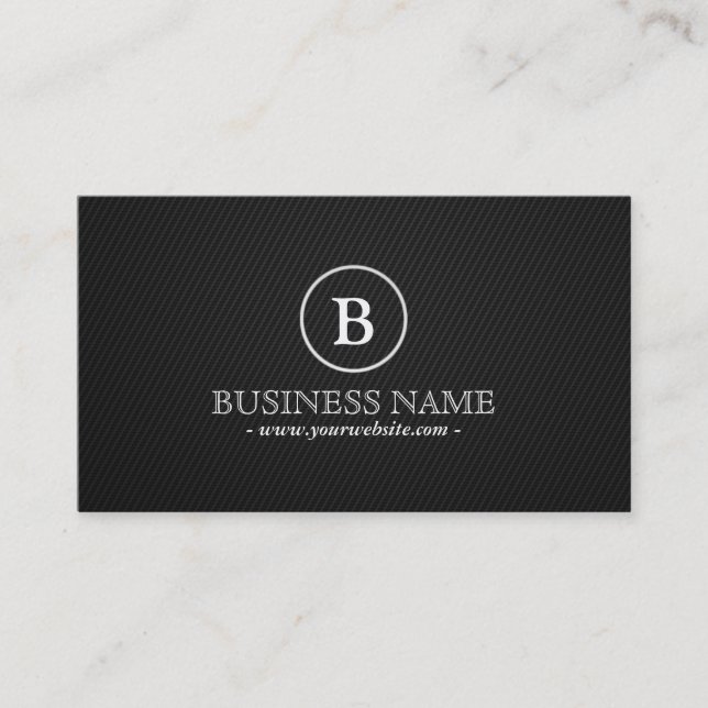 Einfache Dark Monogram Producer Business Card Visitenkarte (Vorderseite)