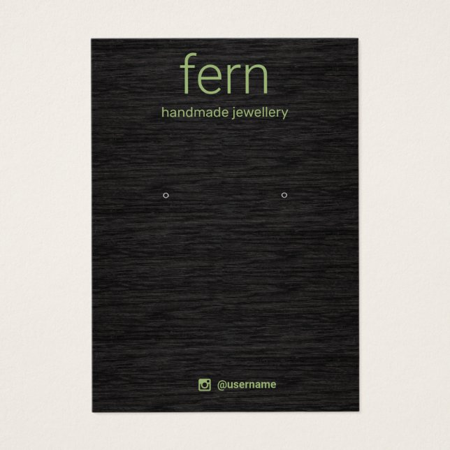 Einfache Dark Wood Earring Juwelier Display Card (Vorderseite)