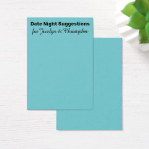 Einfache Date Night Suggestionen Türkise Karte