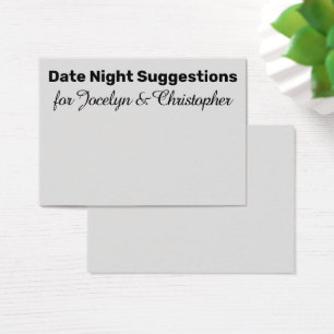 Einfache Date Night Vorschläge Light Gray Card