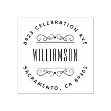 Einfache Deko Familienname Runde Rücksendeadresse