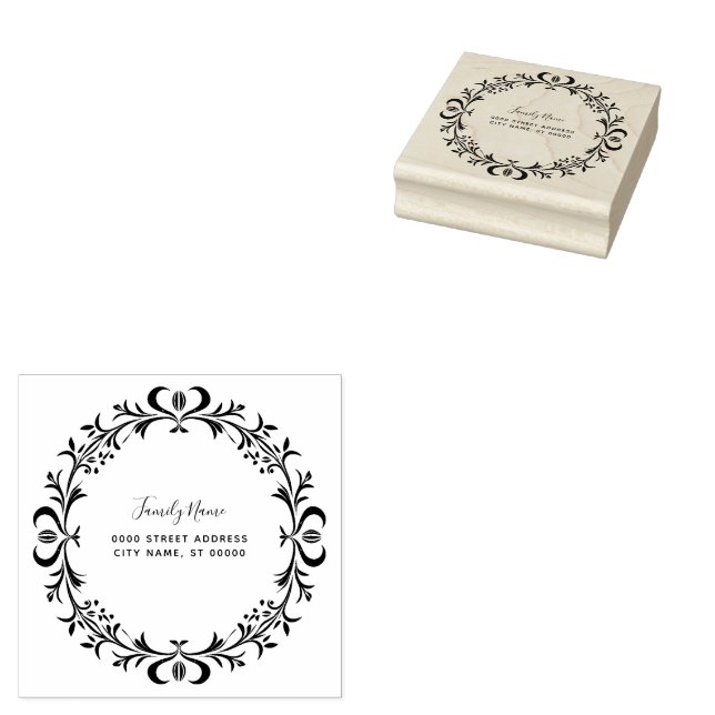 Einfache dekorative Rücksendeadresse Gummi Briefma Gummistempel (Stempel)