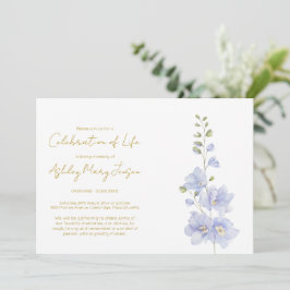 Einfache Delphinium-Feier des Lebens Einladung