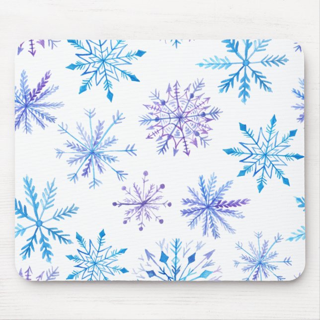 Einfache dennoch elegante Schneeflocken | Mousepad (Vorne)