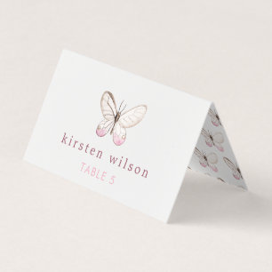 Einfache Design-Blush-Schmetterling-Platzkarte Visitenkarten