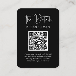 Einfache Details zur modernen Schwarzen Hochzeit m Begleitkarte